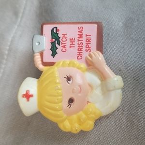 1983 NURSE " CATCH THE CHRISTMAS SPIRIT " Pin